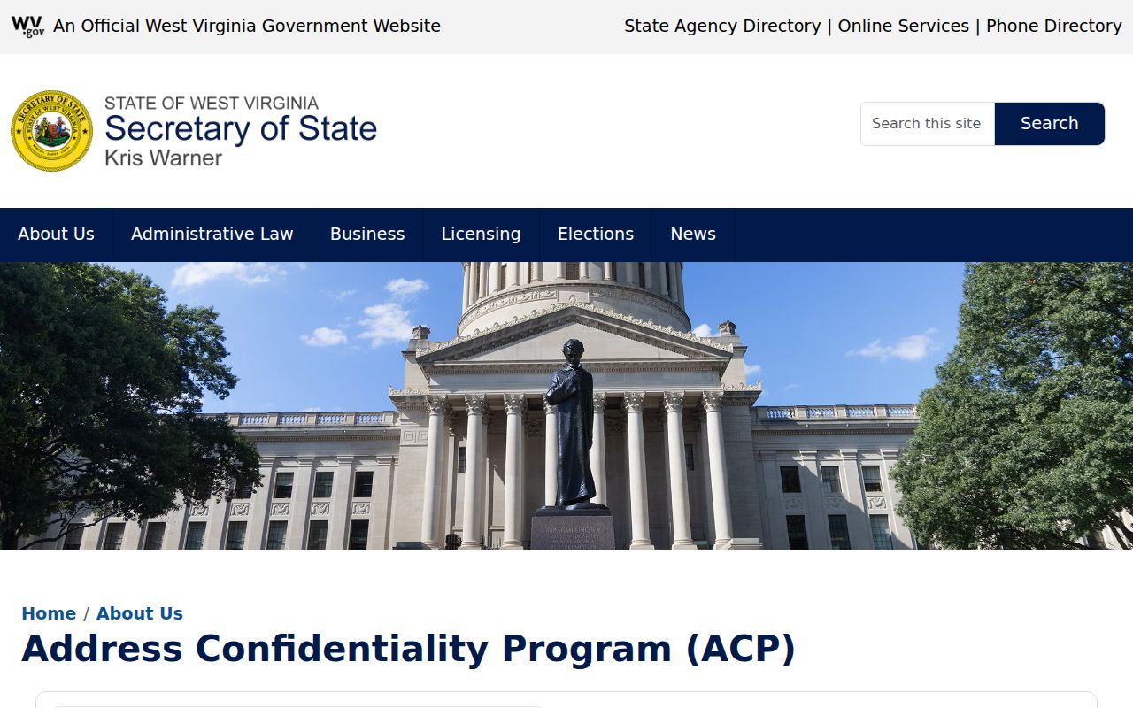 Greenbrier County property owner privacy and West Virginia Address Confidentiality Program