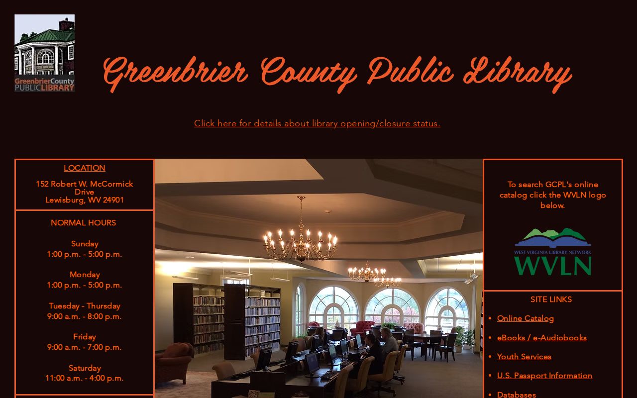Greenbrier County property records public library catalog and local history resources